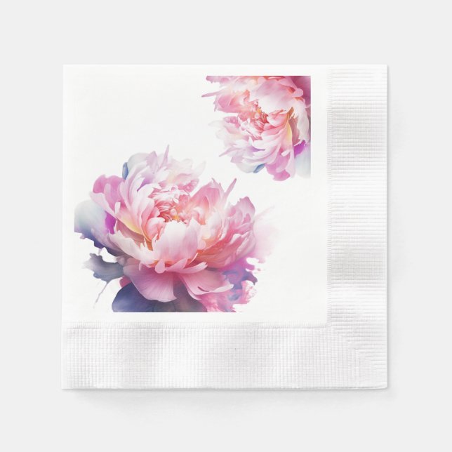 The Luxury of Peonies Napkin (Front)