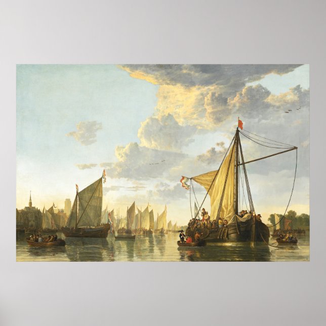 The Maas at Dordrecht  Aelbert Cuyp  Poster (Front)