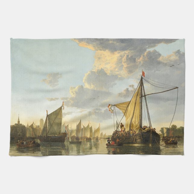 The Maas at Dordrecht Tea Towel (Horizontal)