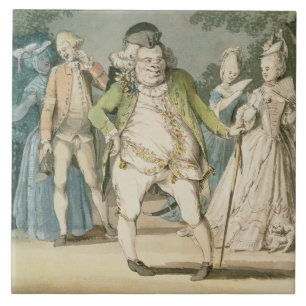 The Macaroni, 1774 (w/c on paper) Ceramic Tile