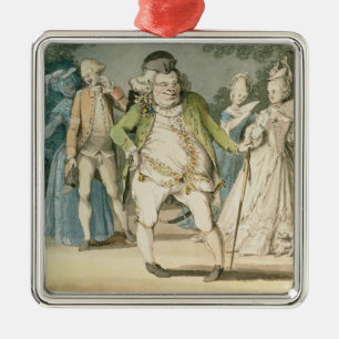 The Macaroni, 1774 (w/c on paper) Metal Ornament