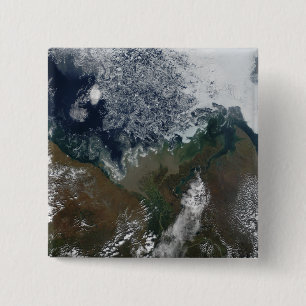 The Mackenzie River empties into Mackenzie Bay 15 Cm Square Badge