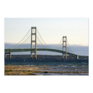 The Mackinac Bridge spanning the Straits of 3 Photo Print