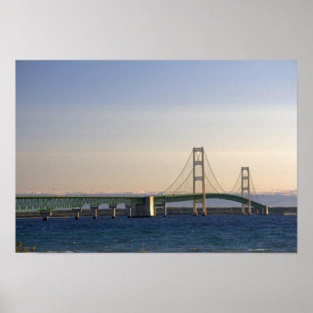 The Mackinac Bridge spanning the Straits of 3 Poster (Front)