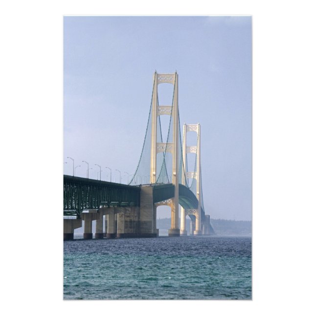 The Mackinac Bridge spanning the Straits of Photo Print (Front)