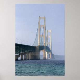 The Mackinac Bridge spanning the Straits of Poster