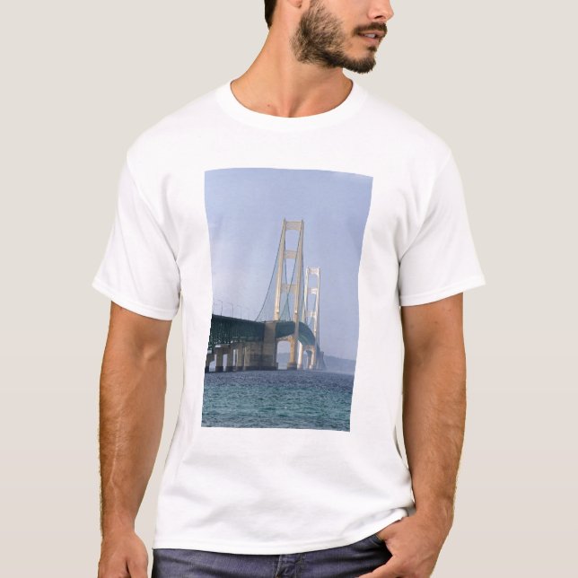 The Mackinac Bridge spanning the Straits of T-Shirt (Front)