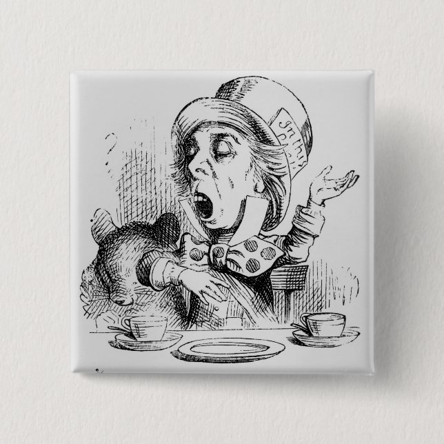 The Mad Hatter 15 Cm Square Badge (Front)