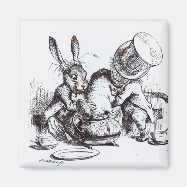 The Mad Hatter and the March Hare Magnet (Front)