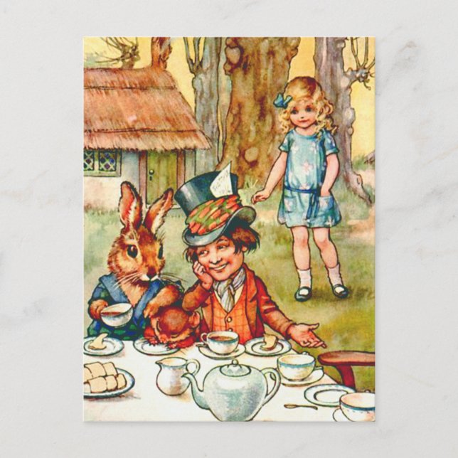 THE MAD HATTER' S TEA PARTY INVITATION POSTCARD (Front)