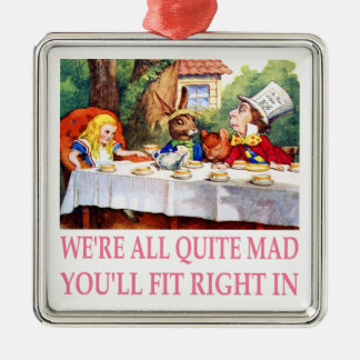 The Mad Hatter's Tea Party in Alice in Wonderland Metal Ornament