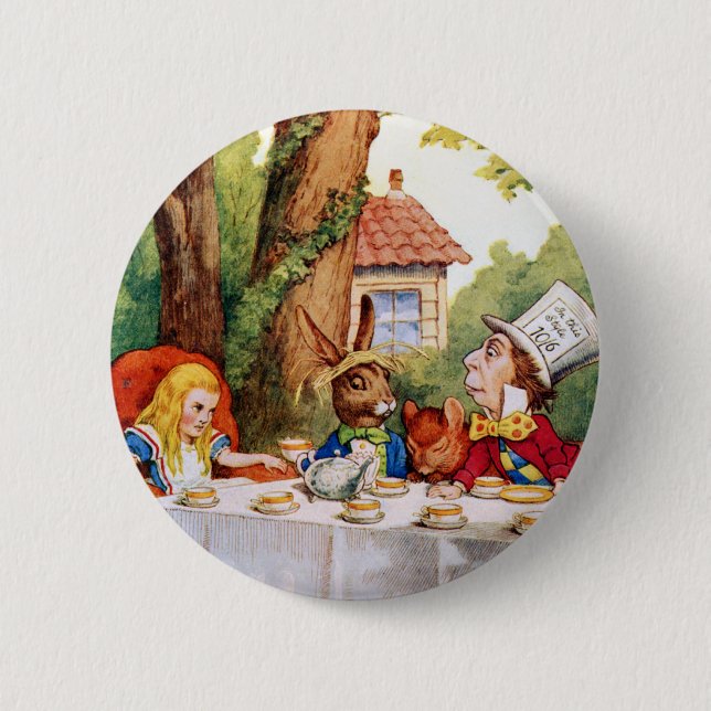 The Mad Hatter's Tea Party in Wonderland 6 Cm Round Badge (Front)