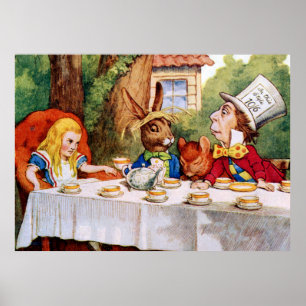 The Mad Hatter's Tea Party in Wonderland Poster