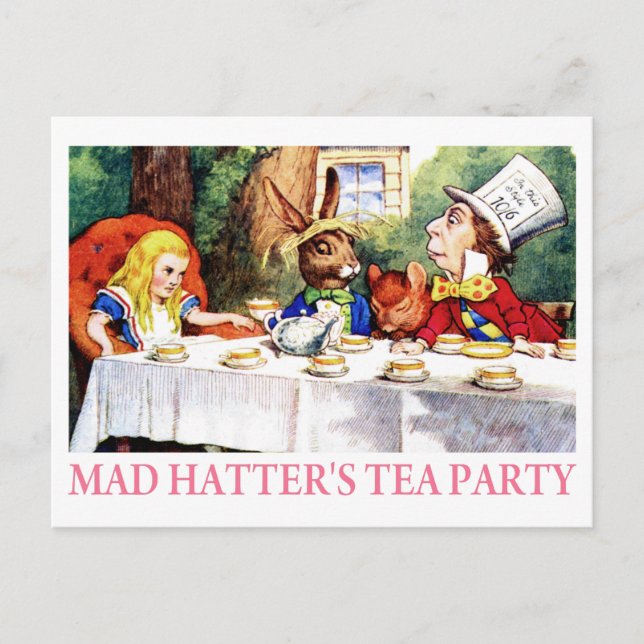 THE MAD HATTER'S TEA PARTY INVITATION POSTCARD (Front)