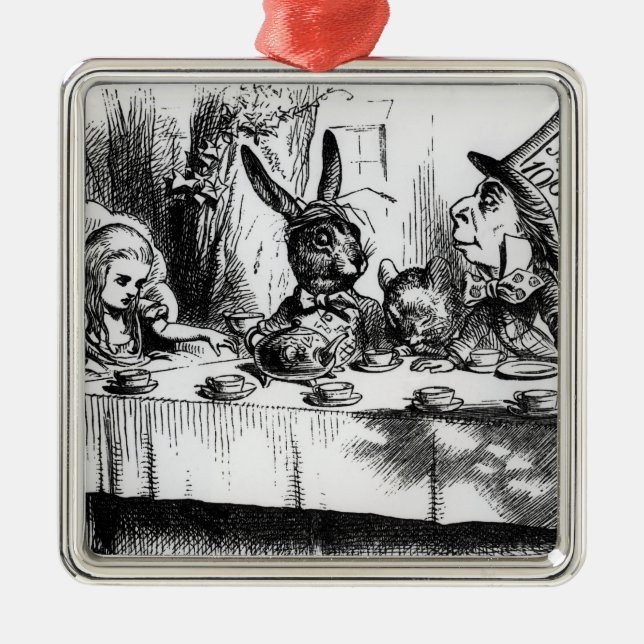 The Mad Hatter's Tea Party Metal Ornament (Front)