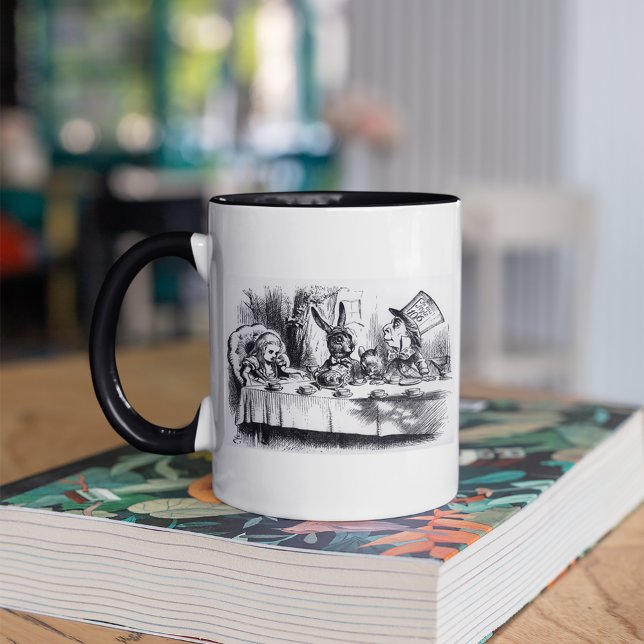 The Mad Hatter's Tea Party Mug (Mug on table)