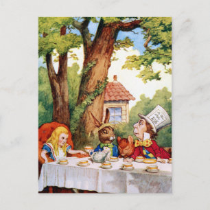 THE MAD HATTER'S TEA PARTY POSTCARD