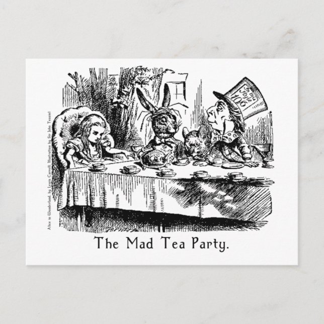 The Mad Tea Party Alice In Wonderland Card (Front)