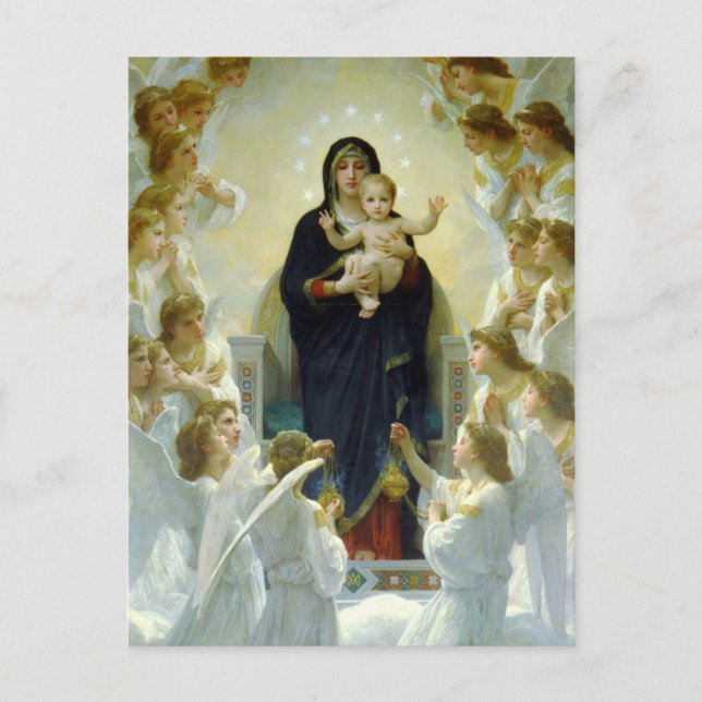 The Madonna and Angels by William Bouguereau Postc Postcard (Front)