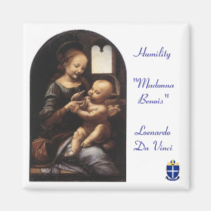 The "Madonna Benois" Text - Sq Magnet - Diocese