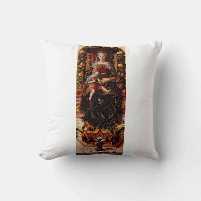 The Madonna della Candeletta by Carlo Crivelli Cushion (Front)