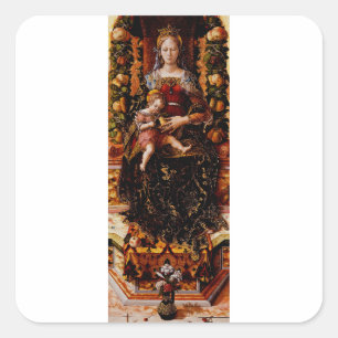 The Madonna della Candeletta by Carlo Crivelli Square Sticker