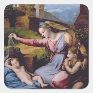 The Madonna of the Blue Diadem or The Madonna of t Square Sticker