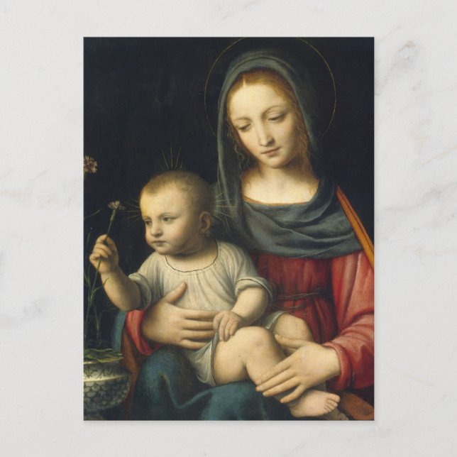 The Madonna of the Carnation, Bernardino Luini Postcard (Front)