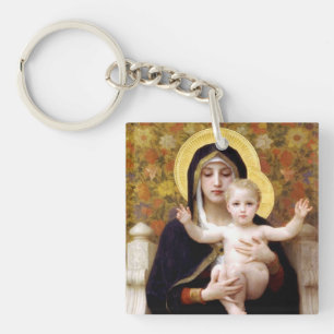 The Madonna of the Lilies (by William Bouguereau) Key Ring