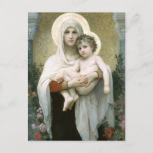 The Madonna of the Roses, William Bouguereau Postc Postcard
