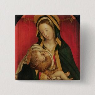 The Madonna Suckling her Child, 1520-30 (oil on pa 15 Cm Square Badge