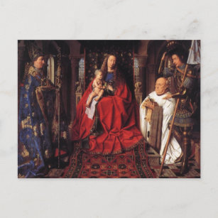The Madonna with Canon van der Paele, Jan van Eyck Postcard