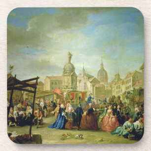 The Madrid Fair in the Plaza de la Cebeda (oil on Coaster