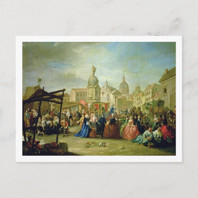 The Madrid Fair in the Plaza de la Cebeda (oil on Postcard (Front)