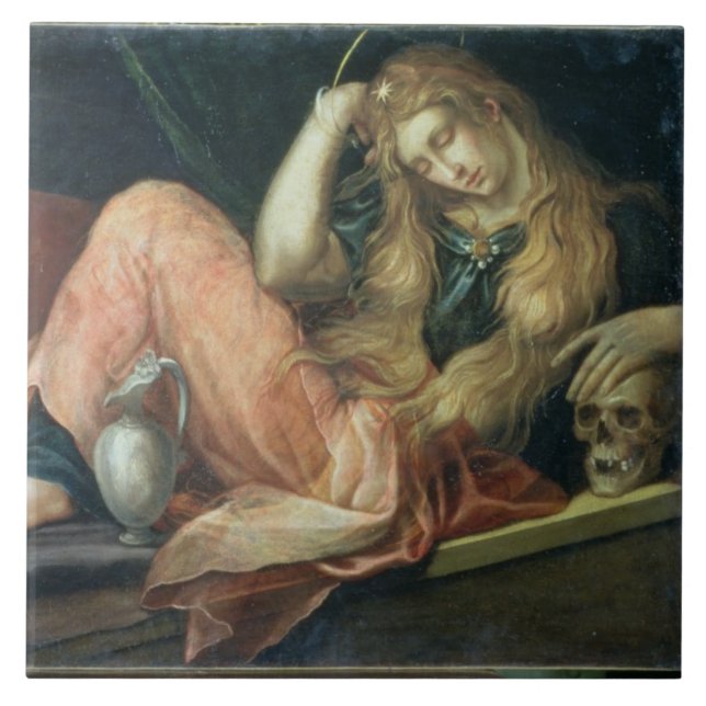 The Magdalene (oil on canvas) Ceramic Tile (Front)