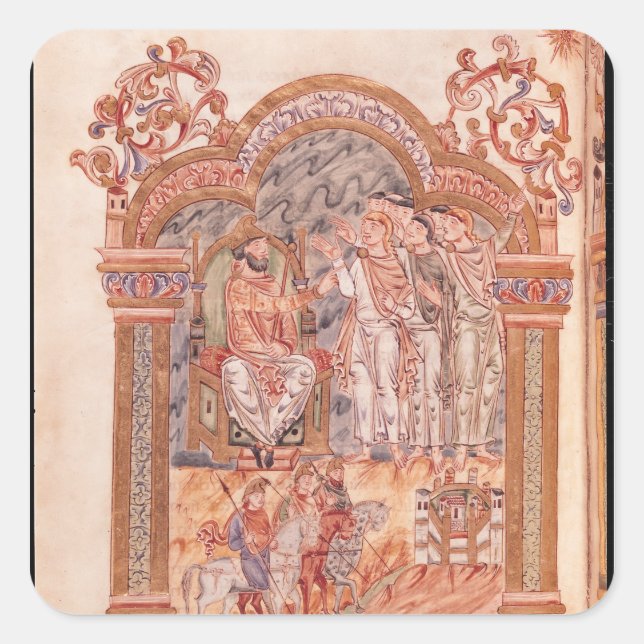 The Magi Visiting King Herod Square Sticker (Front)