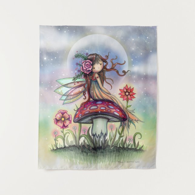 The Magic Mushroom Little Fairy Wall Hanging Tapestry (Front)