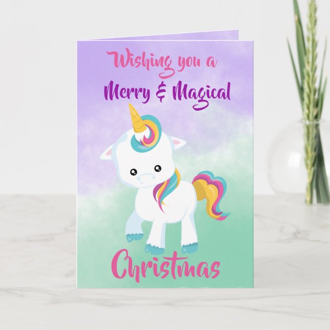 The Magic of a Christmas Unicorn Card (Front)