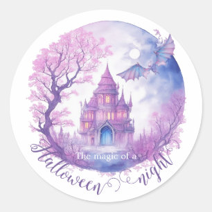 The magic of a Halloween night Classic Round Sticker