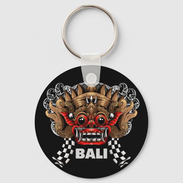 The Magic of Bali with You: Black Barong Key Chain (Front)