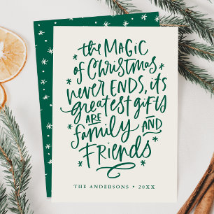 The Magic of Christmas Beige & Green Non-Photo Holiday Card