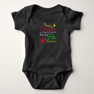 THE MAGIC OF CHRISTMAS Christian Jesus Birth T- Baby Bodysuit