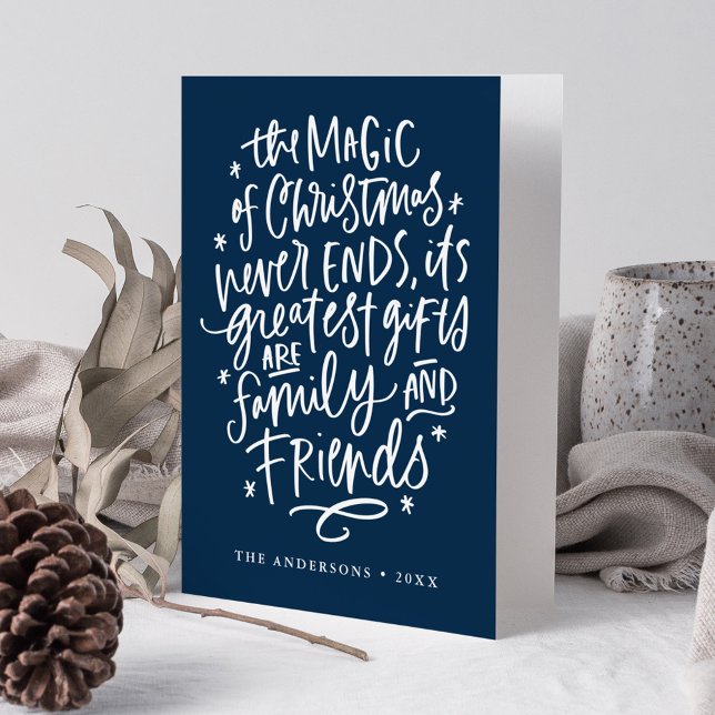 The Magic of Christmas Navy Non-Photo Holiday Card (Creator Uploaded)