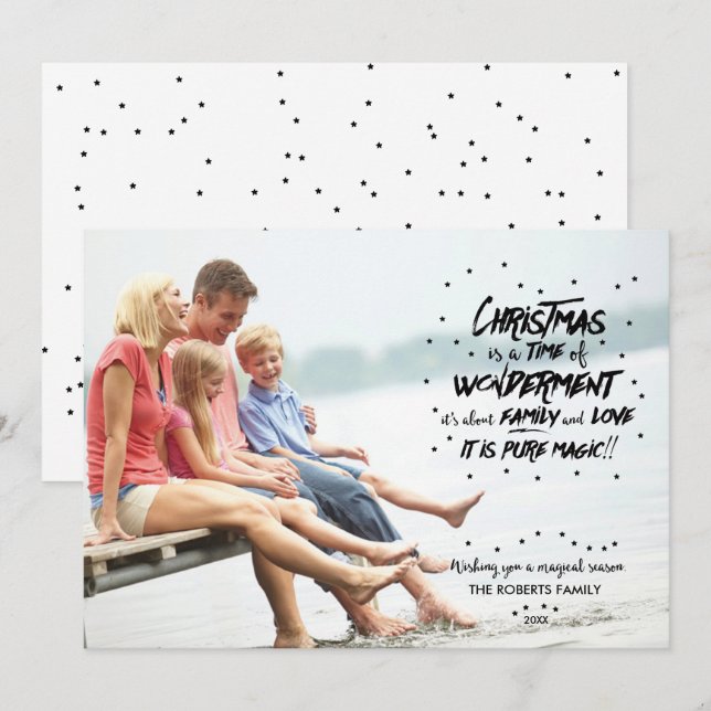 The magic of Christmas Photo Holiday Card (Front/Back)