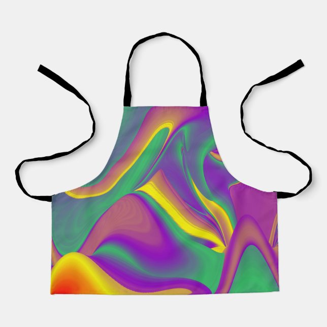 The Magic of Colours , Abstract 3D Rainbowart Apron (Front)