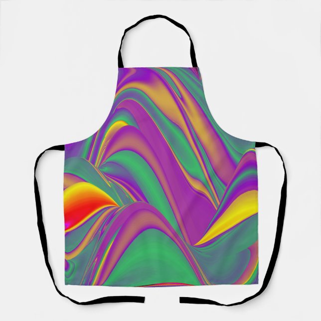 The Magic of Colours , Abstract 3D Rainbowart Apron (Front)