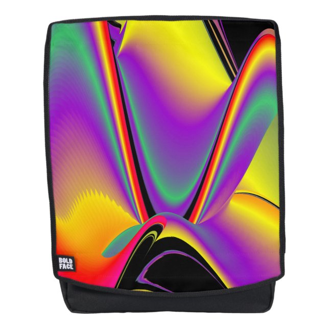 The Magic of Colours , Abstract 3D Rainbowart Backpack (Front)