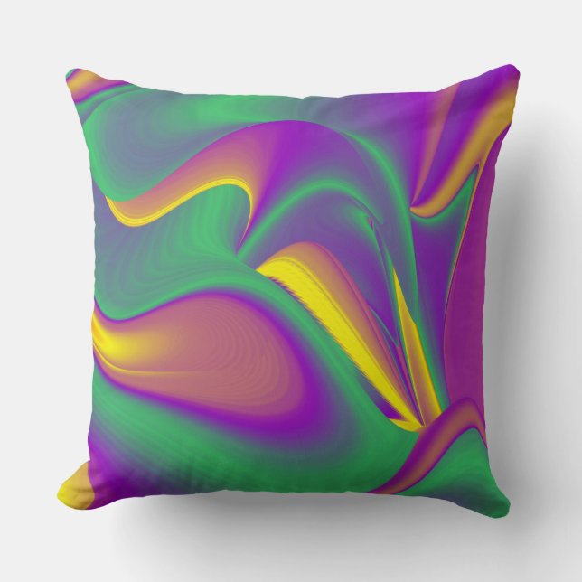 The Magic of Colours Abstract 3D Rainbowart Cushion (Front)