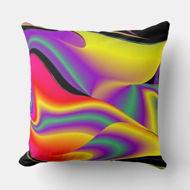 The Magic of Colours Abstract 3D Rainbowart Cushion (Front)