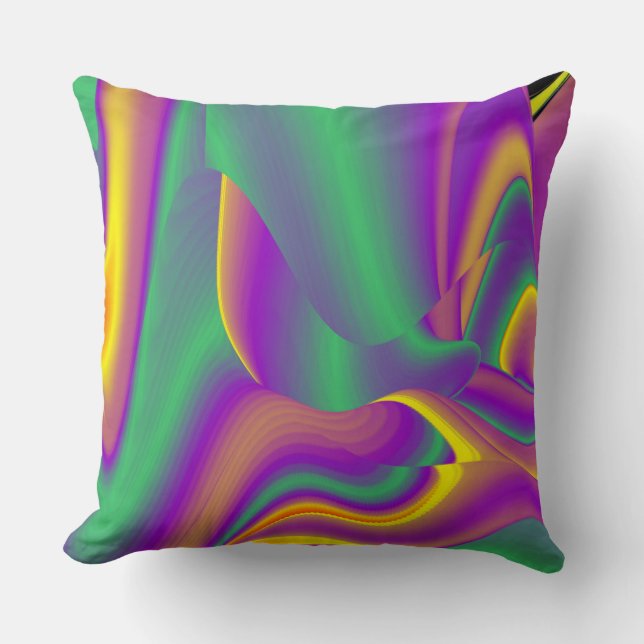 The Magic of Colours Abstract 3D Rainbowart Cushion (Front)